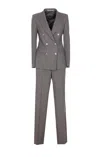 Tagliatore Herringbone Double-breasted Suit In Gray