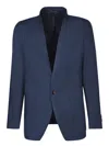 Tagliatore Single-breasted Linen Blazer In Blue