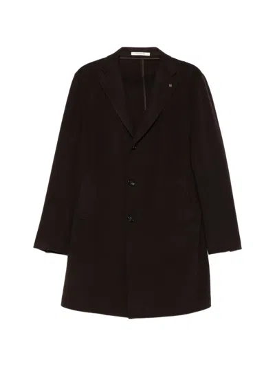 Tagliatore Colorado Long-sleeve Coat In Brown