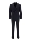 Tagliatore Black Double-breasted Tuxedo Suit With Covered Buttons In Black