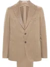 Tagliatore Single-breasted Cotton And Wool Blend Suit In Beige