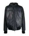 Tagliatore Contrast-panel Hooded Bomber Jacket In Black