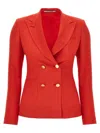 Tagliatore J-coral Double-breasted Blazer In Viscose In Red