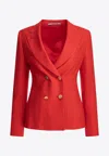 Tagliatore Double-breasted Blazer With Structured Shoulders In Red