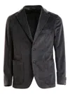 Tagliatore Single-breasted Corduroy Blazer In Black