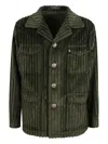 Tagliatore Corduroy Buttoned Jacket In Green