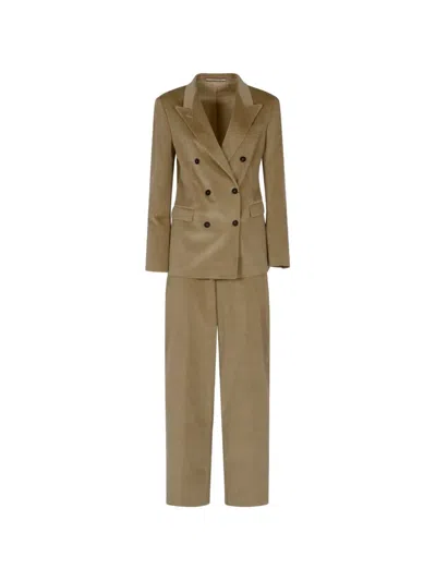 Tagliatore Corduroy Double-breasted Suit In Multi
