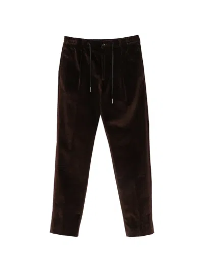 Tagliatore Corduroy Drawstring Trousers In White