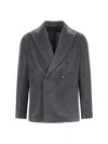 Tagliatore Casual Jacket With Back Vent And Front Pockets In Gray