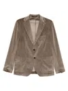 Tagliatore Corduroy Single-breasted Blazer In Brown