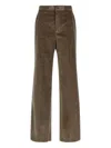 Tagliatore Wide Leg Corduroy Trousers And Pockets In Brown