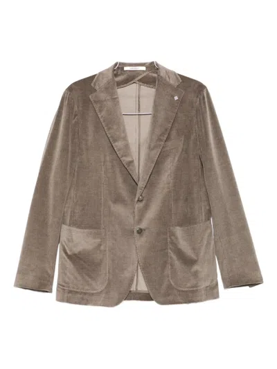 Tagliatore Corduroy Single-breasted Blazer In Green