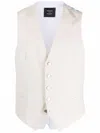 Tagliatore Corduroy Single-breasted Waistcoat In White