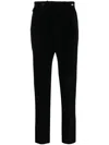 Tagliatore Corduroy Straight-leg Cotton Trousers In Black