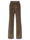 Tagliatore Wide Leg Corduroy Trousers And Pockets In Brown