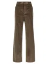 Tagliatore Wide Leg Corduroy Trousers And Pockets In Brown