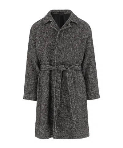 Tagliatore Cotton And Wool Blend Coat In Multi