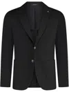 Tagliatore 110s Stretch Virgin Wool Tailored Single-breasted Jacket In Black