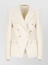 Tagliatore Cotton Blazer With Sequin Embellishments In Neutral
