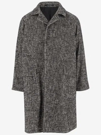 Tagliatore Gray Cotton Blend Coat In Dark Grey