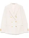 Tagliatore Double-breasted White Jacket With Gold-tone Buttons