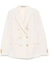 Tagliatore Double-breasted White Jacket With Gold-tone Buttons