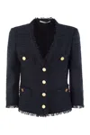 Tagliatore 'beverly' Blue Jacket With Metal Buttons In Night Blue