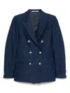 Tagliatore Double-breasted Structured Shoulder Jacket With Button Detailing