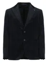 Tagliatore Velvet Patch-pocket Blazer In Blue
