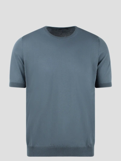 Tagliatore Cotton Knit T-shirt In Blue