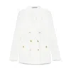 Tagliatore Double-breasted White Jacket With Gold-tone Buttons