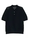 Tagliatore Zayd Sheer Panel Polo Shirt In Blue