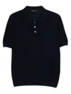 Tagliatore Knitted Cotton Polo Shirt In Blue