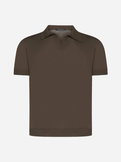 Tagliatore Polo Shirt In Brown