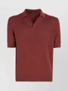 Tagliatore Cotton Polo Shirt In Stockinette Stitch In Red
