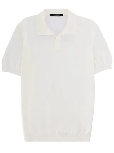 Tagliatore Cotton Polo In White