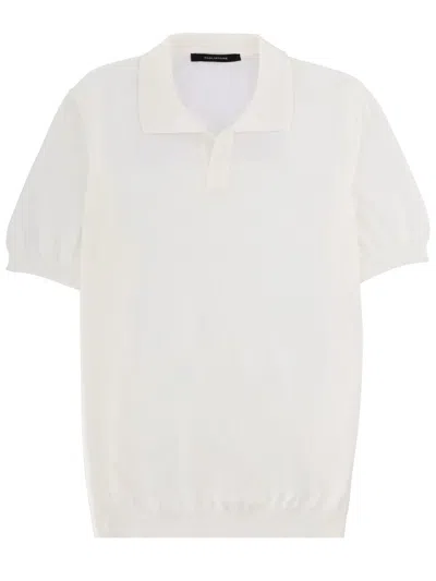 Tagliatore Cotton Polo In White