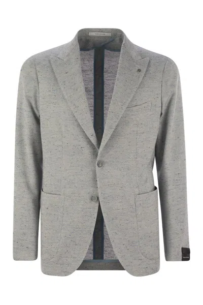 TAGLIATORE TAGLIATORE COTTON, SILK AND STRETCH WOOL JACKET