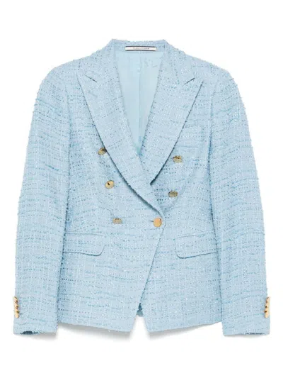 Tagliatore Cotton Single-breasted Jacket In Clear Blue