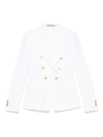 Tagliatore Cotton Single-breasted Jacket In White