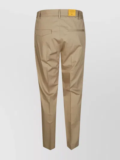 Tagliatore Cotton Trousers With Back Pockets And Front Pleats In Neutral