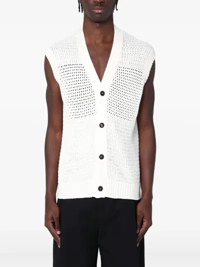 Tagliatore Man Cardigan Off White Size 38 Cotton