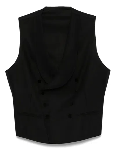 Tagliatore Cotton Waistcoat In Black