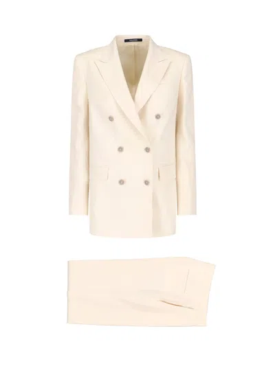 Tagliatore Cream T Jasmine Linen Suit In Beige