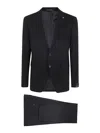 Tagliatore Button Long-sleeved Suit Coat And Trousers Set In Black