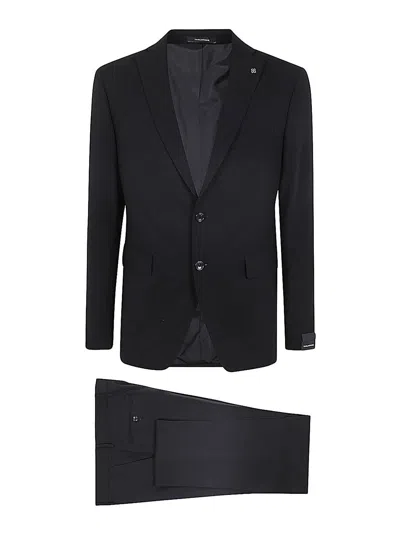 Tagliatore Crepe Effect Classic Suit In Black