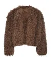 Tagliatore Short Fur Coat In Synthetic Fabric In Brown
