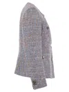Tagliatore Crew-neck Jacket With Front Pockets In Light Blue