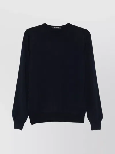 TAGLIATORE CREW NECK LONG SLEEVE RIBBED SWEATER