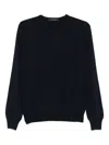 Tagliatore Crew-neck Long-sleeve T-shirt In Blue